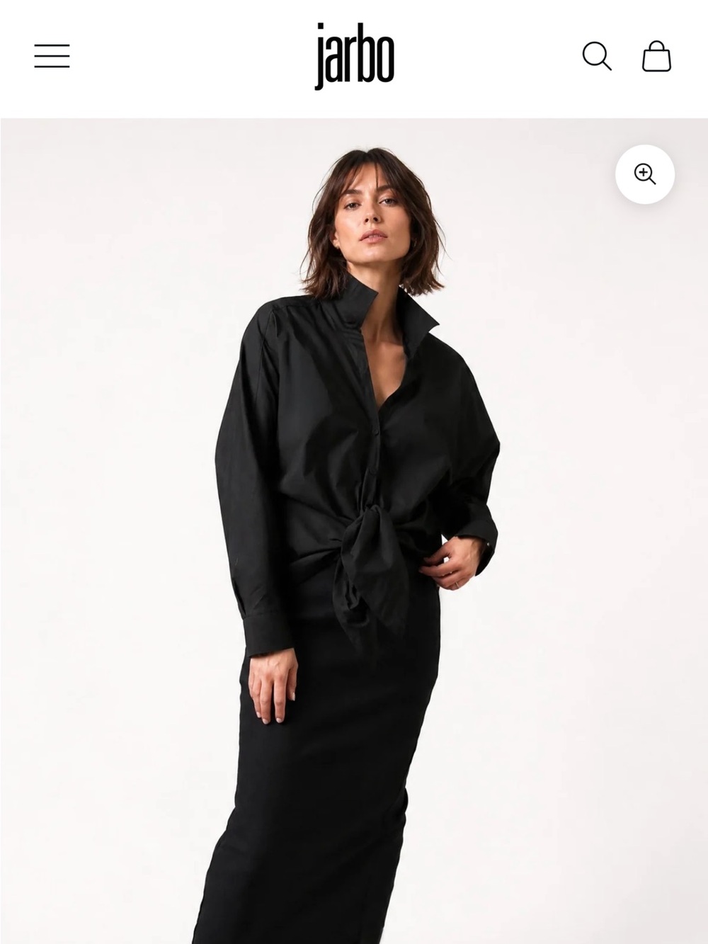 NWT Jarbo Marie Shirt in Italian Stretch Cotton - Black Small